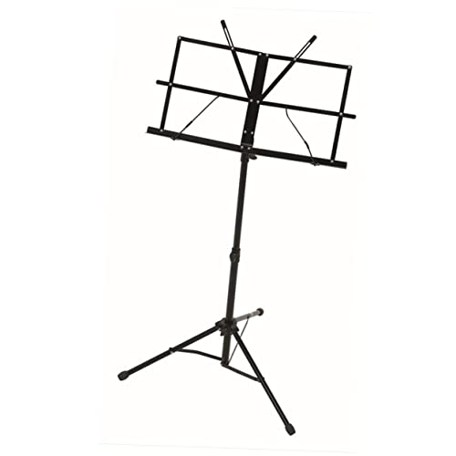 FUNOMOCYA 調節可能な折りたたみ譜面台 ブラック 軽量で頑丈 防水キャリングバッグ付き 高さと角段可能 コンパクト収納で持ち運び便利 音楽演奏や練習に