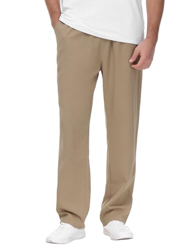 KTILG Linen Pants Men Casual 2025 Summer Beach Elastic Drawstring Waist Yoga Pants Travel Baggy Work Pant Pajama3