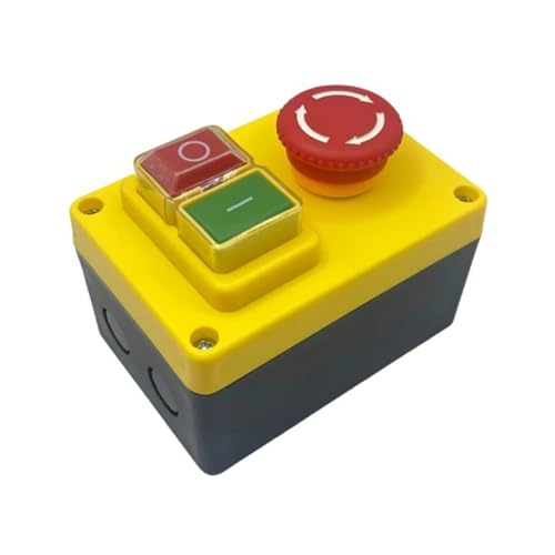 for KJD17D-2 250V 120V 16A Electromagnetic Pushbutton Waterproof Switch for Power Tools and Machine Equipment Emergency Stop Switch(220V)