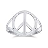 Open-Symbol-World-Peace-Sign-Ring-For-Teen-For-Women-925-Sterling-Silver-Spilt-Shank-Band Bling Jewelry Open Symbol World Peace Sign Ring For Teen For Women .925 Sterling Silver Spilt Shank Band
