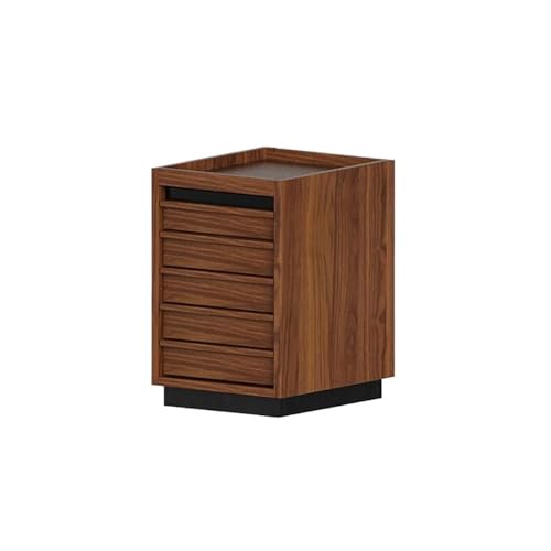Mesa auxiliar de sofá móvil de nogal de 45 x 38 x 56,5 cm, armario de almacenamiento de madera maciza para sala de estar, mesita de noche y estudio, mesas auxiliares versátiles para la nización del