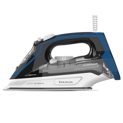 Taurus - Plancha de vapor 3000 Ceramic | 3000W | Golpe de vapor de 200g/min | Vapor continuo de 45g/min | Suela de cerámica | Doble sistema anti cal