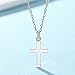 XOYOYZU Tiny S925 Sterling Silver Cross Pendant Necklace for Women Dainty Cross Necklaces Mothers Day Birthday Gifts for Women