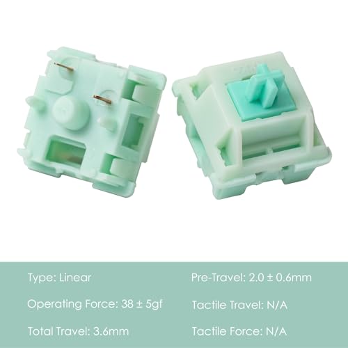 Image of Akko Botany Keyboard Switch for Mechanical Gaming Keyboard, 5-Pin 38gf Linear Pre-Lubed Switches (45pcs)