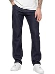 BRAND KRUZE Mens Straight Leg Jeans Casual Cotton Regular Fit Denim Pants for All Waist Sizes KZ109 Indigo 44W / 29L