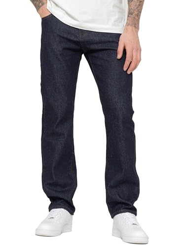 BRAND KRUZE Mens Straight Leg Jeans Casual Cotton Regular Fit Denim Pants for All Waist Sizes KZ109 Indigo 34W / 27L