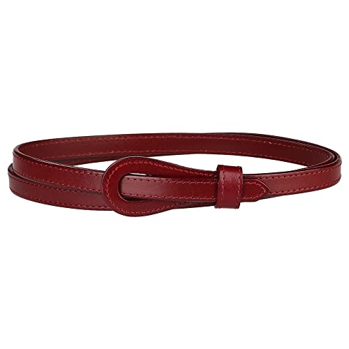 Womens Adjustable Faux Leather Belts, Tie A Knot Belt Fashion Skinny Waist Strap Waistband