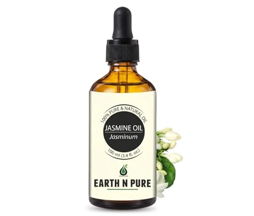 Image of Earth N Pure Jasmine Essential Oil | 100% Pure, Natural & Undiluted | Steam Distilled | Relaxation, Radiant Skin & Nourished Hair | 100ml