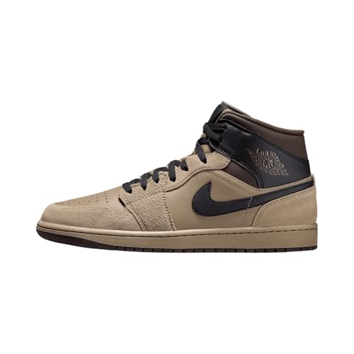 Air Jordan 1 Mid Men's Shoes (HV6422-200, Khaki/Baroque Brown/Gum Light Brown/Black)