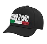 Marano DI Napoli City Italia Travel Lovers Italy Flag Adjustable Printed Baseball Hat, Black