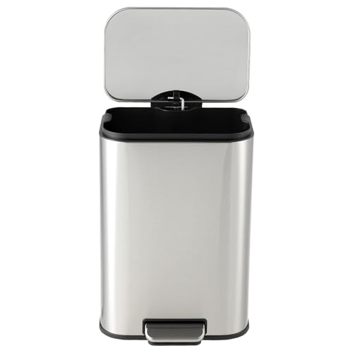 Caneca de basura rectangular de acero inoxidable 20L miniatura 2