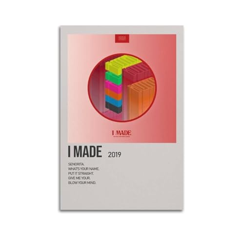 XUWSEWNE I Made by (G) I-DLE Pósteres vintage para pared, lienzo estético, póster estético de música y películas, pintura decorativa para sala de estar, dormitorio, 20 x 30 cm, estilo sin marco