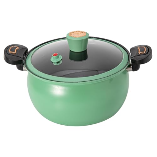 Hbbgdiy 8L Mini Olla a presión de Calentamiento rápido con manijas de Bloqueo y Tapa Transparente, estupendo Antiadherente para Gas, Estufas de inducción y Electricidad, Verde