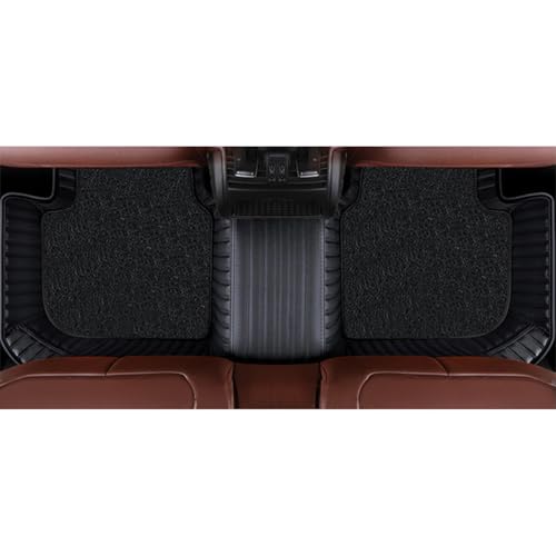 Image of Autofurnish Premium 9D Car Mat Full Set for Mahindra XUV 3XO (Automatic) 2024 || Luxury Leather Dual-Stitch Full Set 9D Car Floor Mat || 100% Waterproof || Color : Black Black