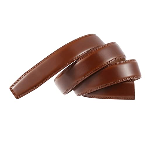 Width Leather Belt For Men Business Metal Automatic Buckle Ratchet Dark Brown4
