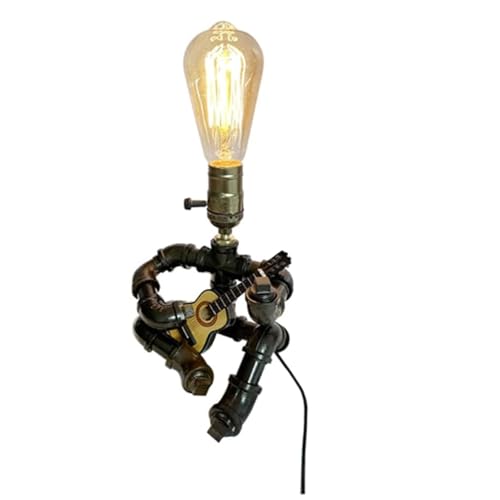 BCATTAW Lampada da Comodino Robot retrò Lampada da Tavolo da Tavolo Industriale Lampada in Metallo Lampada da scrivania a Vapore retrò Lampada a Tubo d'Acqua Industriale