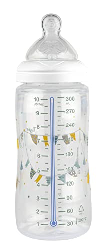 Tigex Transition+ biberón con alerta de temperatura | +6 meses | 300 ml | Tetina de silicona |...