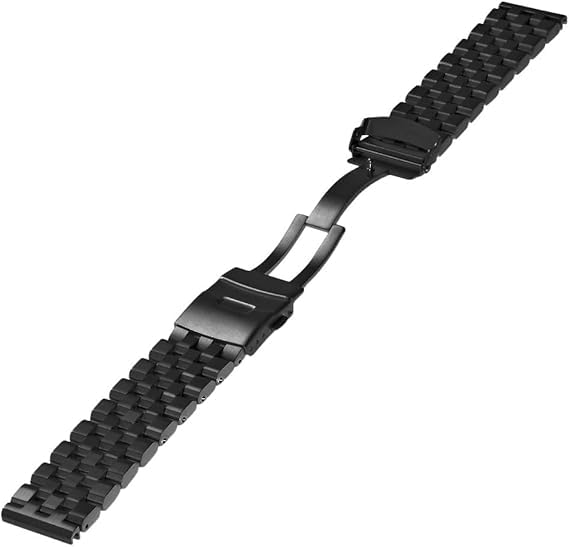 Image of Kai Tian Stainless Steel Watch Band 20 21 22 24 26 18mm for Men Women Solid Watch Bracelet Strap with Deployment Double Lock Black Silver Blue Grey Rose gold