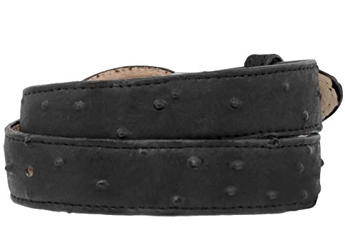 El Presidente Kids Cowboy Western Belt Black Ostrich Pattern Leather Rodeo Buckle2