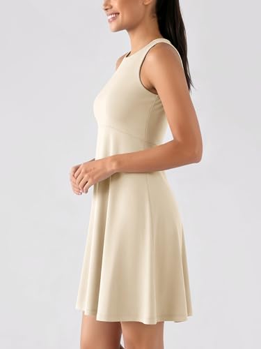 Image of ODODOS Casual Flare Tank Dress for Women Summer Sleeveless Sundress Mini Skater Dress