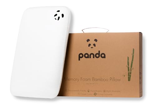 Panda® Bamboo Memory Foam Pillow | Orthopaedic Head, Spine & Neck Support | Soft Bamboo Cover | Medium-Firm & Supportive | Contours to Your Sleeping Position | 60 x 40 x 12 cm | 30-Night Trial