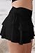 PRSFPN Women's Y2k Mini Ruffle Skirts with Shorts Tiered Layers Cute Elastic Waist Coquette Skort Drawstring Side Bow Tie (Black, Large)