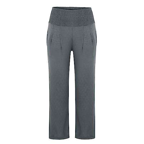 Pantalon en lin pour femme élégant en tissu premium coupe ample intemporelle