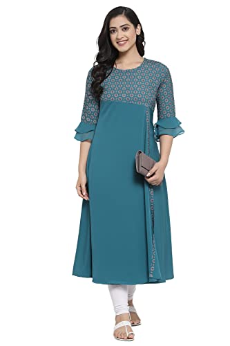Image of Crepe Regular Kurta (Women Rama XS)