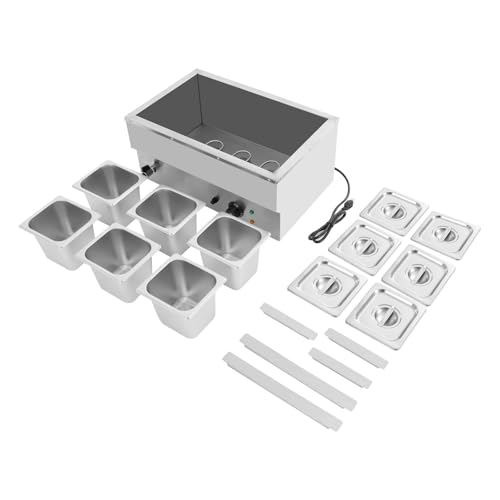 Scaldavivande commerciale, 1500 W, tavolo elettrico a vapore con temperatura regolabile da 30 a 110 ℃, scalda buffet in acciaio inox per ristoranti e feste