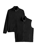 THE SET Hombres Pack de 2 forros polares de borreguito de estilos variados Negro S