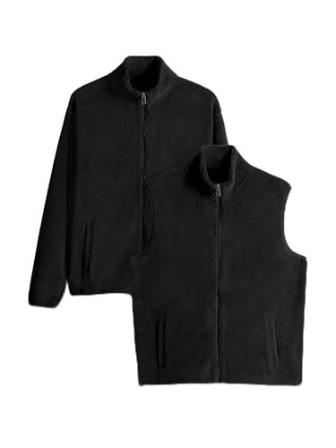 Polaire homme imitation peau de mouton THE SET contre le froid lot de 2 zippés