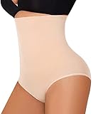 YARRCO Nahtlose Miederslips Damen Bauchweg Unterhose Hohe Taille Shapewear Miederhose Leicht Figurformende Unterwäsche (Beige, S)