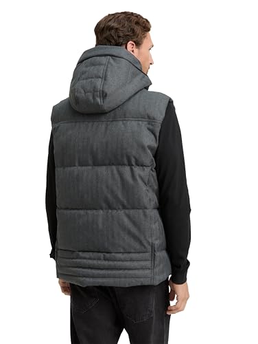 TOM TAILOR Herren Puffer Weste mit Abnehmbarer Kapuze – Ansicht 3