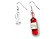 Miniblings Weinglas Weinflasche Ohrringe - Handmade Modeschmuck I Wein Flasche Glas Kelch rot - Ohrhänger Ohrschmuck versilbert