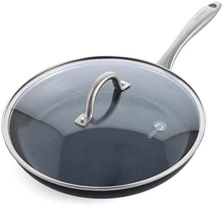 GreenPan Lima Midnight Hard Anodized Healthy Ceramic Nonstick 12" Frying Pan Skillet with Lid, PFAS-Free, Induction, Oven Safe, Black