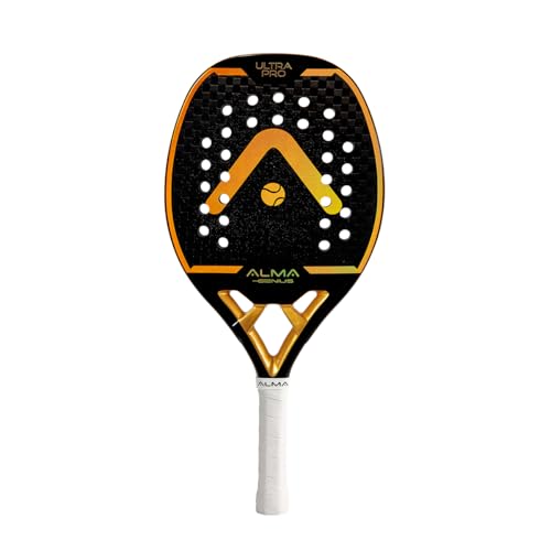 Raquete Beach Tennis Carbono 12K Ultrapro Preta Dourado Alma Genius