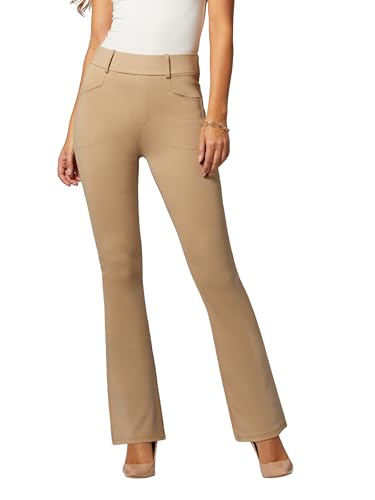 Conceited Tan Dress Pants Women Tummy Control - Wear to Work Pants Women - Womens Dress Pants - Slacks - Business Casual Office - Beige Nude - Small