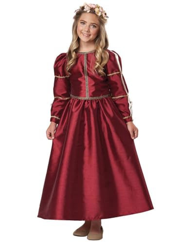 Disfraz infantil Princesa Renacentista talla Large Burdeos miniatura 1