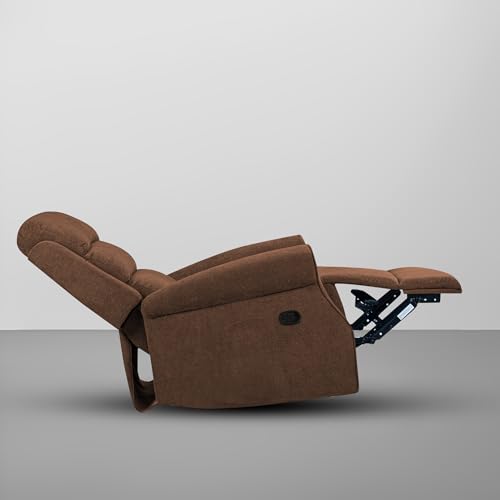 Image of Casaliving Avalon Comfy Fabric Single Seater Recliner Chair, Recliner Sofa for Relaxing, Recliner Chair for Home Relax (Brown) | Premium Fabric Sofa