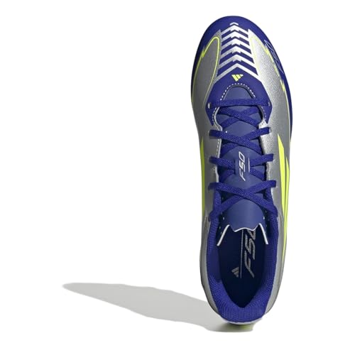 Adidas Unisex F50 Club Football Boots FG/MG, Silver met./solar Yellow/Lucid Blue, 46 EU – Ansicht 5