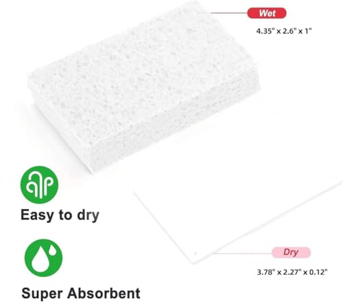 Image of 12 - Pack Non-Scratch Scrub Sponges - Sponges for Dishes and Washing Dishes, Cleaning Sponges for Kitchen Home Bathroom Cars, Funny Cut-Outs DIY for Kids (White)