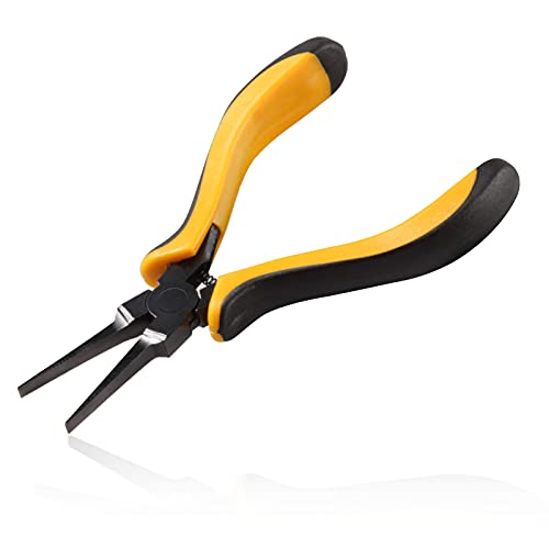 Image of 5 Inch Flat Nose Pliers Smooth Jaw, Jewelry Beading Pliers Thin Flat Nose for Jewelry Making, Handcraft Making, PCB Board Repairing