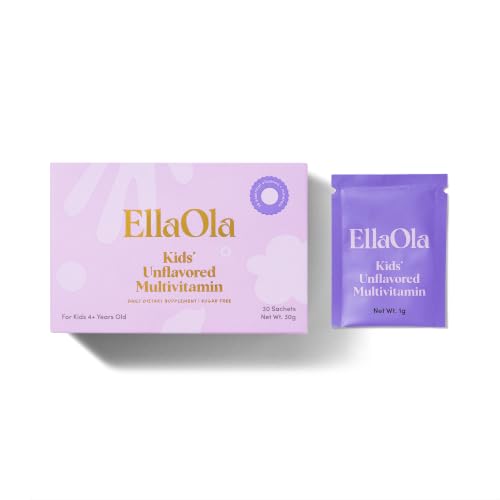 ELLAOLA Kids Multivitamin Powder Unflavored Sugar-Free Sachets Ages 4-11
