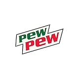 Pew Pew Mountain Dew Vinyl Sticker Decal (2.5'' x 4'') | Peel & Stick | Funny, Humor, Gift, Food, Drinks, Soda, Cola