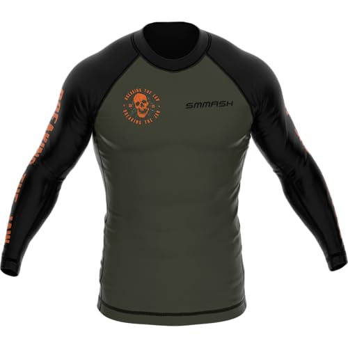 Camisetas Deporte MMA SMMASH Rashguard Hombre Manga Larga Entrenar Krav Maga