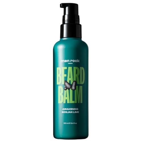 Men Rock Bartbalsam – Bart Weichmacher mit Koffein & Sizilianischer Limette, Nicht-Fettender Conditioner für Bartpflege, 100ml
