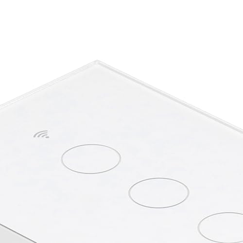 Interruptor de pared Aramox de vidrio templado blanco y PC ignífugo seguro 3