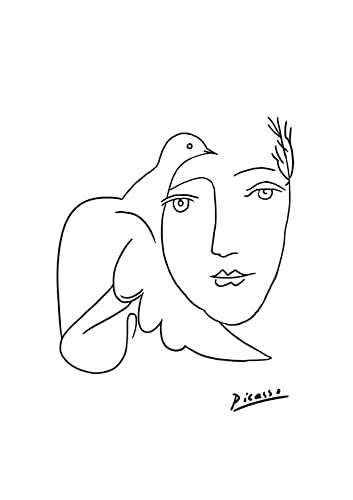 Affiche encadrée Picasso Portrait femme et colombe mat : finition premium