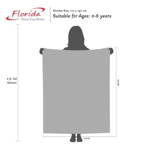 Image of Florida All Season Ultra Soft Kids AC Blanket /Baby Wrapper /Flannel Baby Blanket for 0-5 Yrs Kids(110x150cm) Pack of 2 (Blue-Brown)
