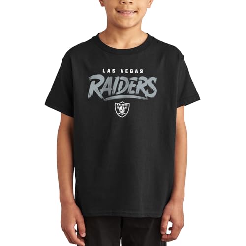 Junk Food NFL - Las Vegas Raiders - Wild Brush - Officially Licensed Youth Short Sleeve Fan Tee for Boys and Girls